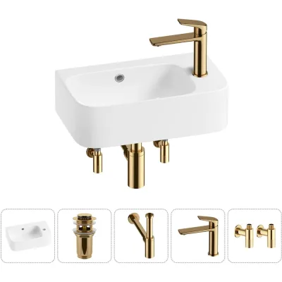 Комплект Wellsee 5 в 1 Lavinia Boho Bathroom Sink накладная/подвесная раковина 45x27 см 20216511R
