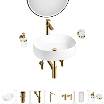 Набор Wellsee 7 в 1 Belle Spa 2.0 накладная раковина 45x42 см 20218425R