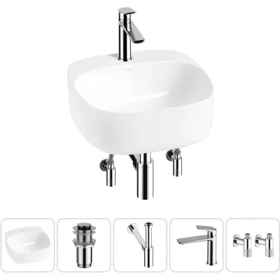 Набор Wellsee 5 в 1 Ideal накладная раковина 42x42 см 20214091R
