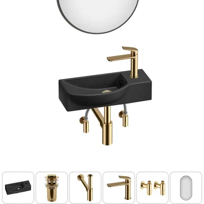 Комплект Wellsee 6 в 1 Lavinia Boho Bathroom Sink накладная/подвесная раковина 45x24 см 20219649R