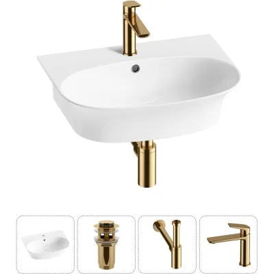 Комплект Wellsee 4 в 1 Lavinia Boho Bathroom Sink накладная/подвесная раковина 55x43 см 20216703R