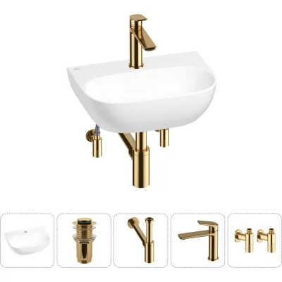 Мини-раковина для ванной комнаты или туалета Wellsee WC Area в наборе 5 в 1 20212199R