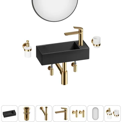 Комплект Wellsee 7 в 1 Lavinia Boho Bathroom Sink накладная/подвесная раковина 43x18 см 20219722R
