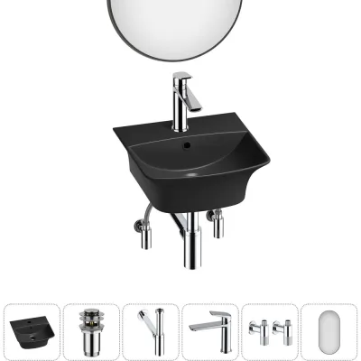 Комплект Wellsee 6 в 1 Lavinia Boho Bathroom Sink накладная/подвесная раковина 35x36 см 20219955R