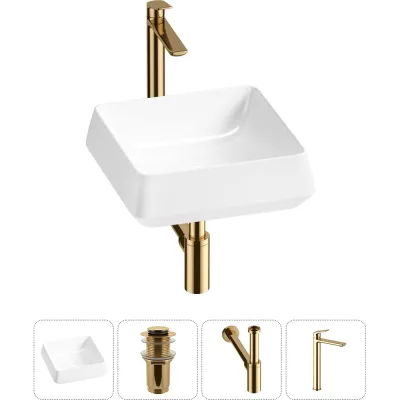 Комплект 4 в 1 Lavinia Boho Bathroom Sink накладная раковина 38x38 см 3331110 20215422R