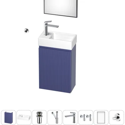 Комплект подвесной тумбы с раковиной для ванной и туалета Wellsee WC Area в наборе 8 в 1 20216934R