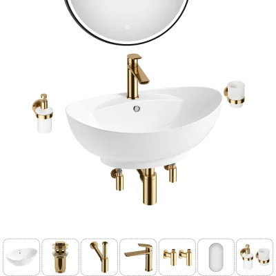 Комплект 7 в 1 Lavinia Boho Bathroom Sink накладная раковина 59x39 см 3331110 20219295R