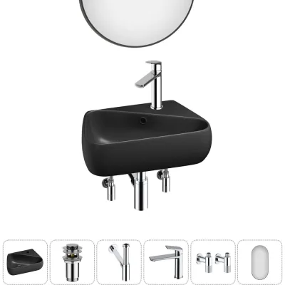 Комплект Wellsee 6 в 1 Lavinia Boho Bathroom Sink накладная/подвесная раковина 44x27 см 20219899R