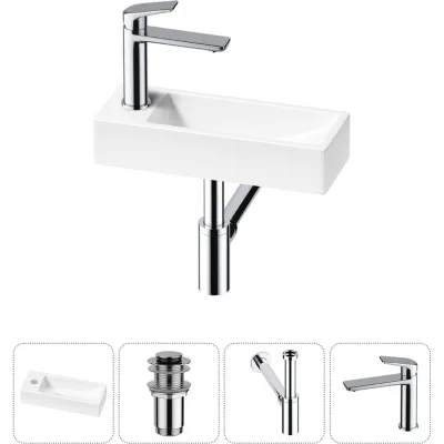 Комплект Wellsee 4 в 1 Lavinia Boho Bathroom Sink накладная/подвесная раковина 38x14 см 20215917R