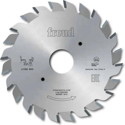 Диск пильный 100x2.8-3.6x22 мм, Z12+12, HM Freud Li16M BB3