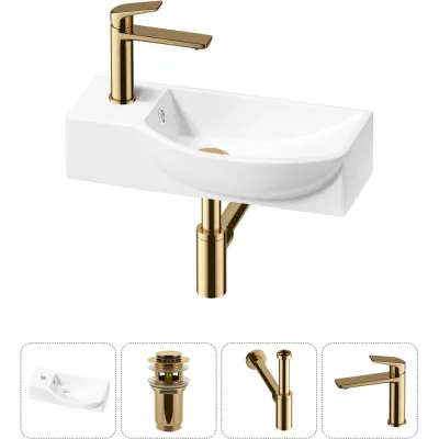 Комплект Wellsee 4 в 1 Lavinia Boho Bathroom Sink накладная/подвесная раковина 45x24 см 20216087R