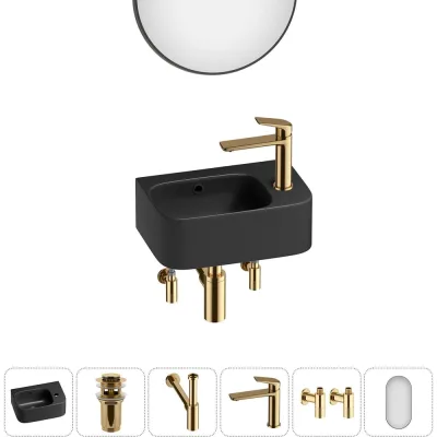 Комплект Wellsee 6 в 1 Lavinia Boho Bathroom Sink накладная/подвесная раковина 37x25 см 20219873R