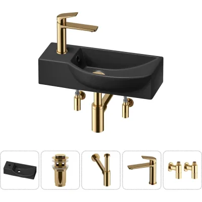 Комплект Wellsee 5 в 1 Lavinia Boho Bathroom Sink накладная/подвесная раковина 45x24 см 20216104R