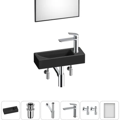 Комплект Wellsee 6 в 1 Lavinia Boho Bathroom Sink накладная/подвесная раковина 38x14 см 20219563R