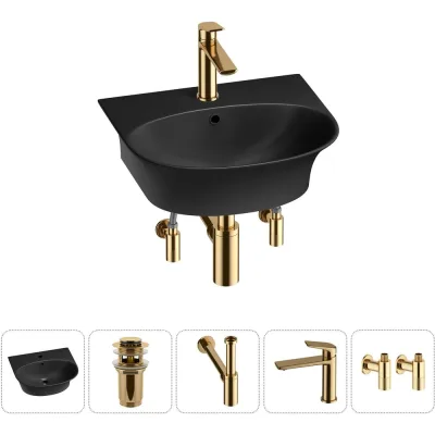 Комплект Wellsee 5 в 1 Lavinia Boho Bathroom Sink накладная/подвесная раковина 46x41 см 20216692R