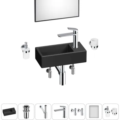 Комплект Wellsee 7 в 1 Lavinia Boho Bathroom Sink накладная/подвесная раковина 40x20 см 20219580R