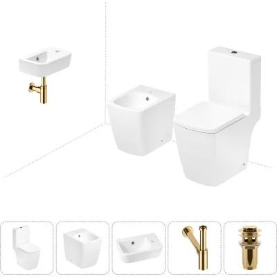 Безободковый напольный унитаз Lavinia Boho Aveo Compacto Rimless в комплекте 5 в 1 202008913