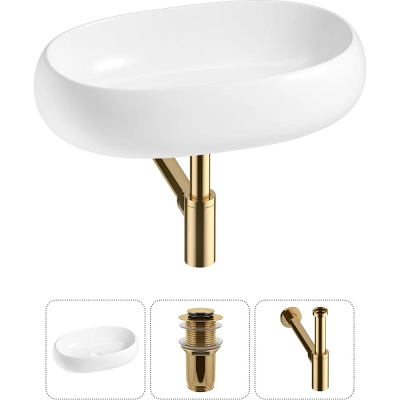 Комплект Wellsee 3 в 1 Lavinia Boho Bathroom Sink накладная раковина 56x33 см 20215085R
