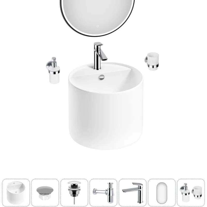 Набор Wellsee 7 в 1 M1 Limited Edition подвесная раковина 45x45 см 20219061R