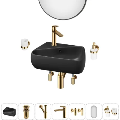 Комплект Wellsee 7 в 1 Lavinia Boho Bathroom Sink накладная/подвесная раковина 44x27 см 20219890R