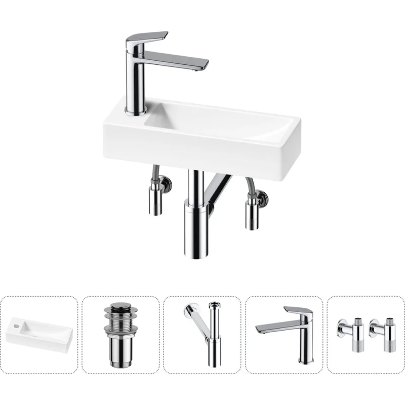 Комплект 5 в 1 Lavinia Boho Bathroom Sink накладная/подвесная раковина 38x14 см 20215921R
