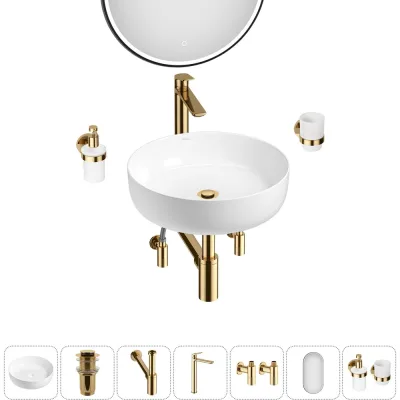 Набор Wellsee 7 в 1 Belle Spa 3.0 накладная раковина 45x45 см 33590 20218481R