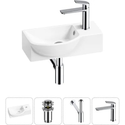Комплект Wellsee 4 в 1 Lavinia Boho Bathroom Sink накладная/подвесная раковина 40x23 см 20216057R