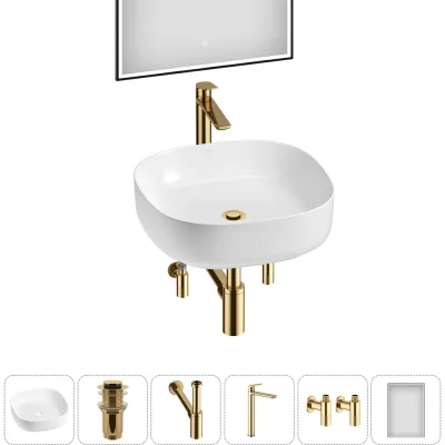 Набор Wellsee 6 в 1 Belle Spa 3.0 накладная раковина 45x45 см 20218505R