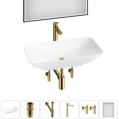 Набор Wellsee 6 в 1 Demure накладная раковина 60x36 см 20218533R