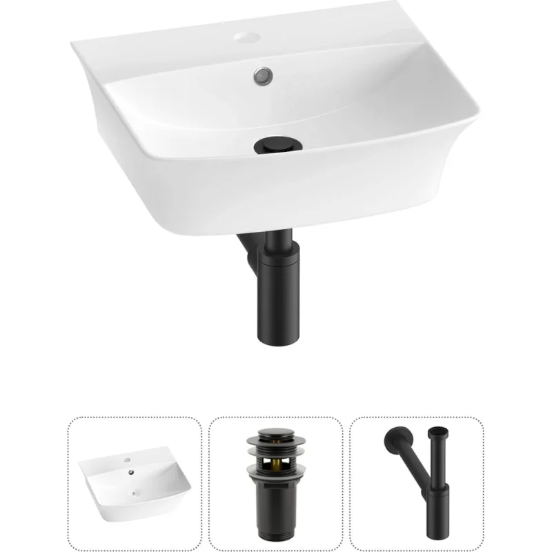 Комплект Wellsee 3 в 1 Lavinia Boho Bathroom Sink накладная/подвесная раковина 45x40 см 20216754R