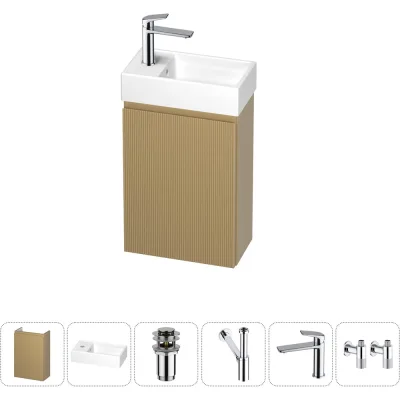 Комплект подвесной тумбы с раковиной для ванной и туалета Wellsee WC Area в наборе 6 в 1 20216893R