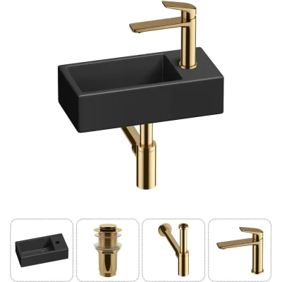 Комплект Wellsee 4 в 1 Lavinia Boho Bathroom Sink накладная/подвесная раковина 40x20 см 20215989R