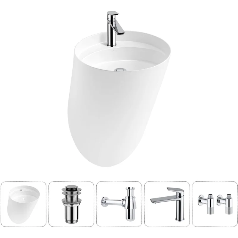 Набор Wellsee 5 в 1 M1 Limited Edition подвесная раковина 45x45 см 20215027R