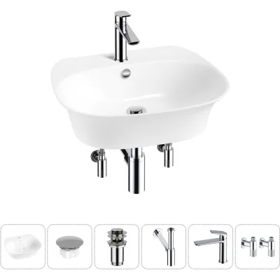Набор Wellsee 6 в 1 Excellence Pro накладная/подвесная раковина 50x46 см 20217173R