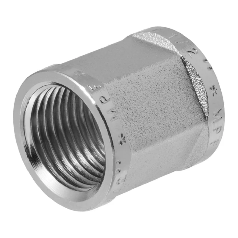 Муфта MPF 1/2" латунная никелированная шестигранная внутренняя резьба ИС.072631