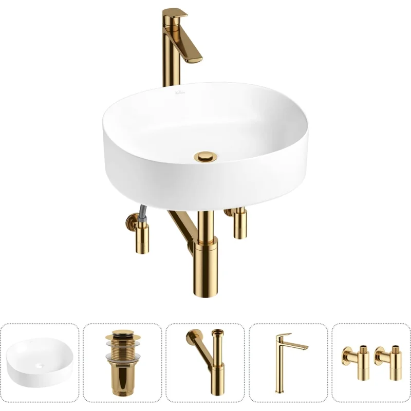Набор Wellsee 5 в 1 Belle Spa 2.0 накладная раковина 45x42 см 20212535R