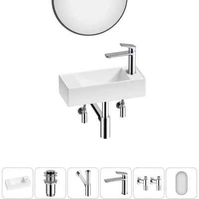 Комплект Wellsee 6 в 1 Lavinia Boho Bathroom Sink накладная/подвесная раковина 43x18 см 20219709R
