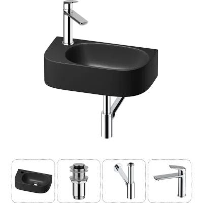 Комплект Wellsee 4 в 1 Lavinia Boho Bathroom Sink накладная/подвесная раковина 40x22 см 20216351R