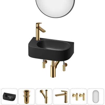 Комплект Wellsee 6 в 1 Lavinia Boho Bathroom Sink накладная/подвесная раковина 40x22 см 20219761R