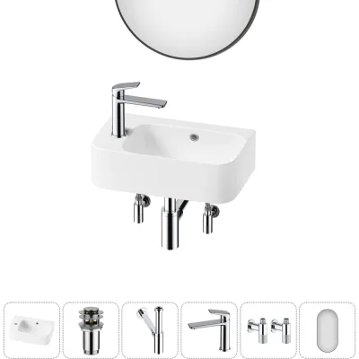 Комплект Wellsee 6 в 1 Lavinia Boho Bathroom Sink накладная/подвесная раковина 45x27 см 20219821R