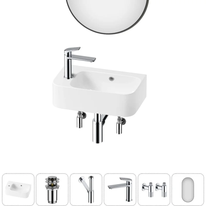 Комплект Wellsee 6 в 1 Lavinia Boho Bathroom Sink накладная/подвесная раковина 45x27 см 20219821R