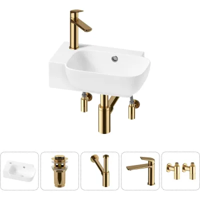 Комплект Wellsee 5 в 1 Lavinia Boho Bathroom Sink накладная/подвесная раковина 40x24 см 20216399R