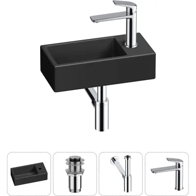Комплект 4 в 1 Wellsee Bathroom Sink накладная/подвесная раковина 40x20 см состоит 20215987R