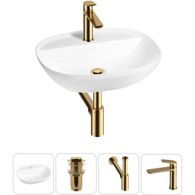 Набор Wellsee 4 в 1 Cute Twin R накладная раковина 50x42 см 20213348R
