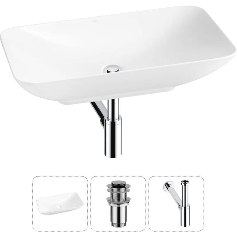 Набор Wellsee 3 в 1 Demure накладная раковина 70x38 см 323202000, 1 20214603R