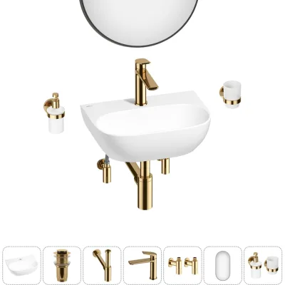 Мини-раковина для ванной комнаты или туалета Wellsee WC Area в наборе 7 в 1 20218165R