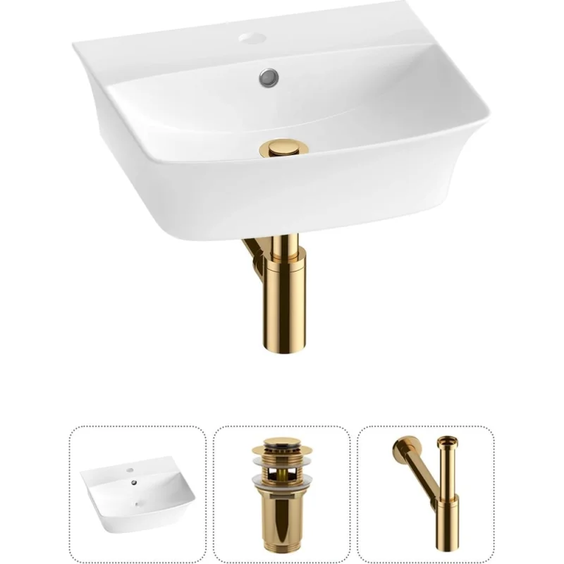 Комплект Wellsee 3 в 1 Lavinia Boho Bathroom Sink накладная/подвесная раковина 45x40 см 20216755R