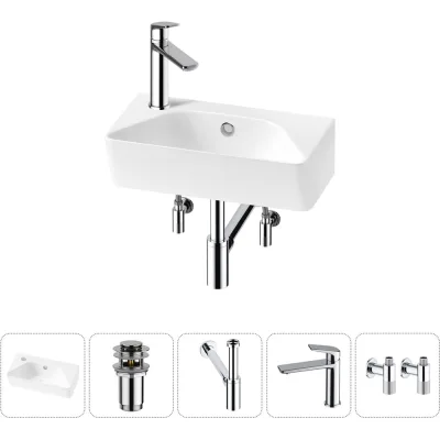 Комплект Wellsee 5 в 1 Lavinia Boho Bathroom Sink накладная/подвесная раковина 40x22 см 20216453R