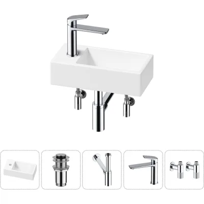 Комплект Wellsee 5 в 1 Lavinia Boho Bathroom Sink накладная/подвесная раковина 40x20 см 20216005R