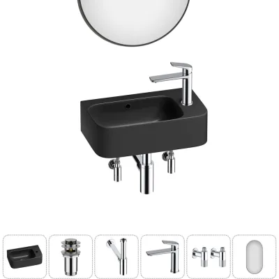 Комплект Wellsee 6 в 1 Lavinia Boho Bathroom Sink накладная/подвесная раковина 45x27 см 20219843R